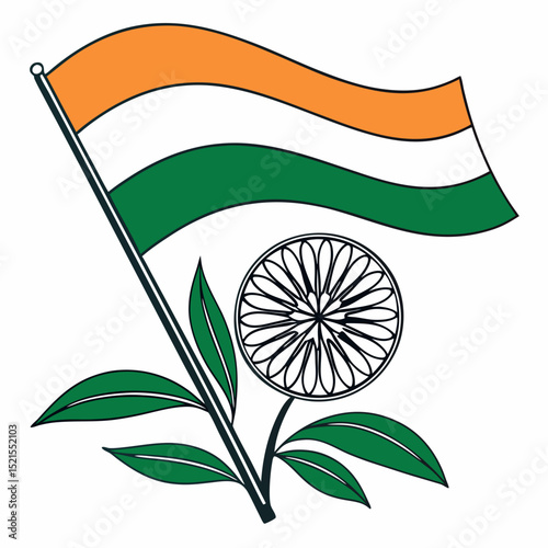Indian Flag Tricolor Ashoka Chakra