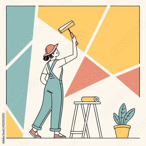 Wall Painting Home Diy Geometric Interior Design