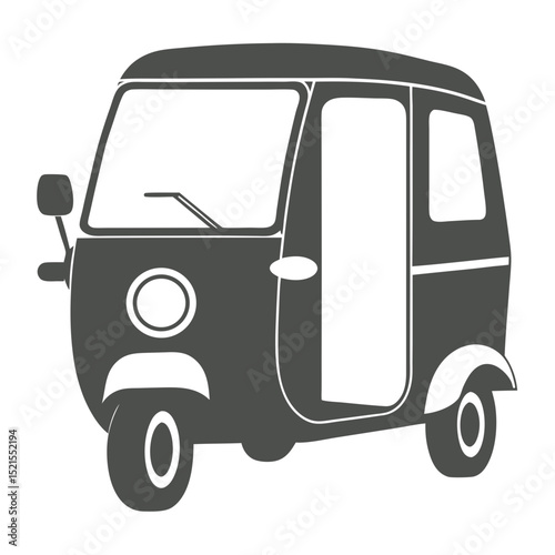 Three wheeled delivery van silhouette