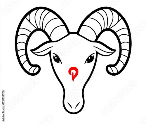 The Chinese zodiac animal year sign of a ram or goat in astrology and horoscope