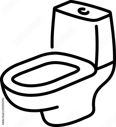 Toilet icon. Bathroom symbol - Editable Stroke SVG, fully scalable.