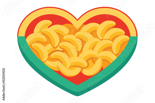 Heart-Shaped Bowl of Delicious Macaroni and Cheese A Culinary Delight