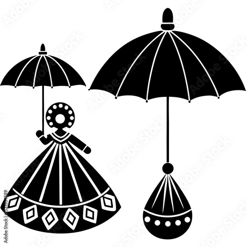 set of umbrellas vector