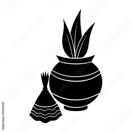vector illustration of a plant in a vase