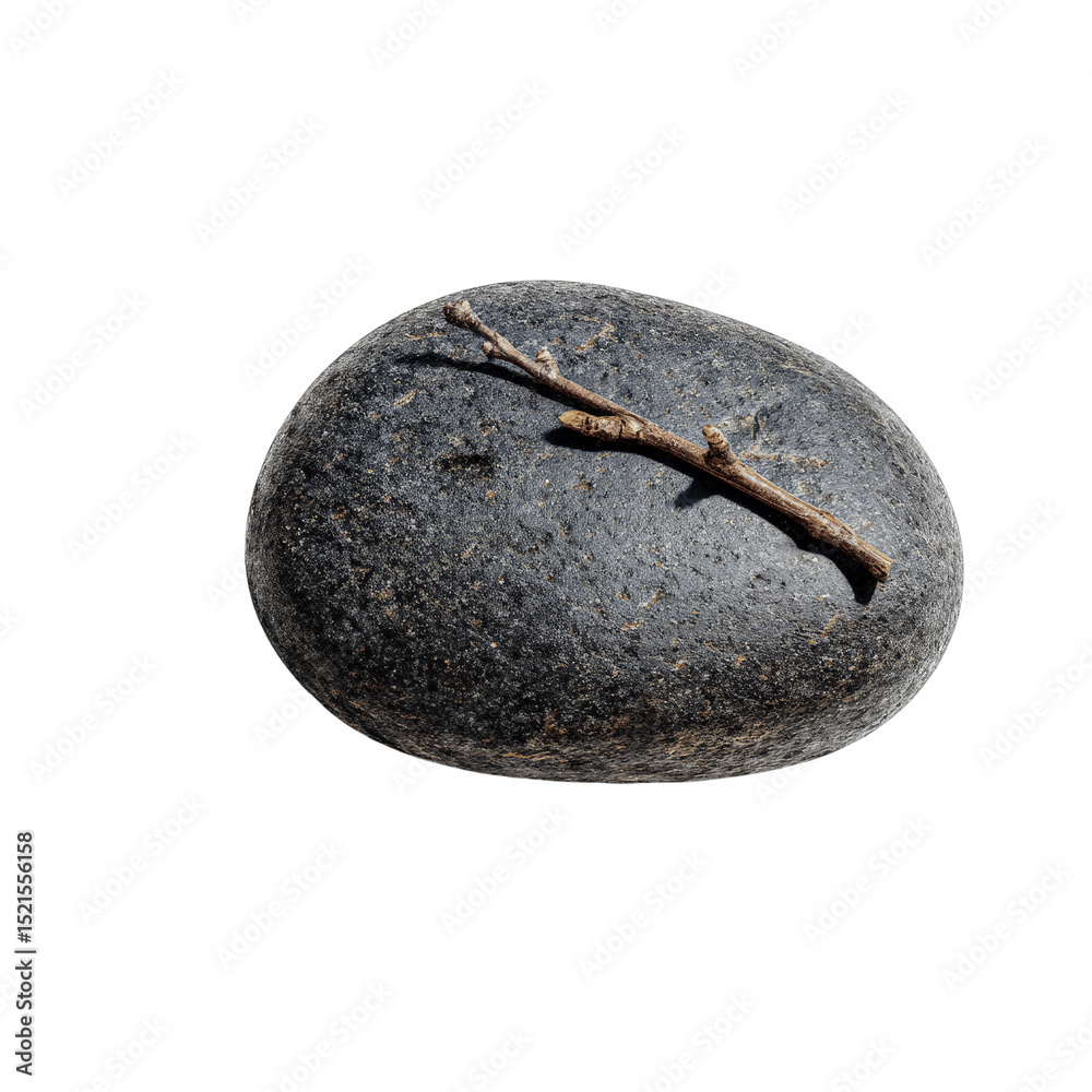 Fototapeta premium Tranquil Stone and Twig A Symbol of Nature's