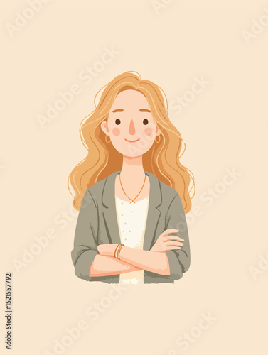 Portrait of a confident businesswoman smiling with crossed arms, exuding professionalism and success