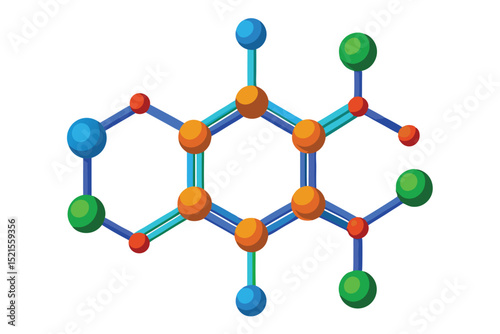 Colorful Molecular Structure  A Vibrant Illustration of Chemical Bonding
