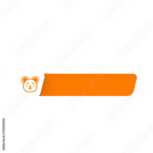 orange cute rat banner label