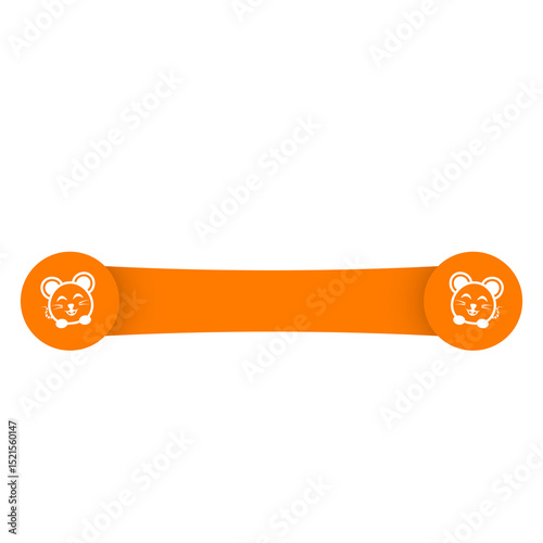 orange cute rat curve banner label