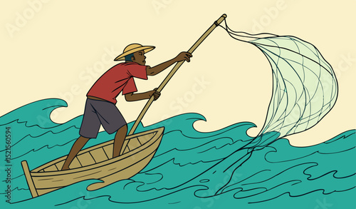 fishing in the sea