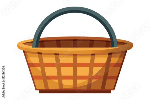Charming Woven Basket Illustration Perfect for Rustic Designs