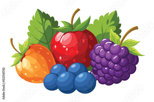 Vibrant Collection of Fresh Berries Strawberries, Blueberries, and Blackberries