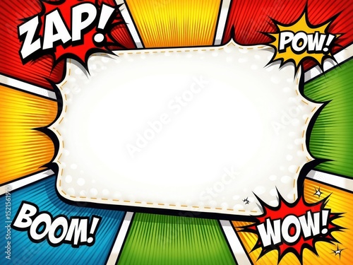 Comic book style background with blank speech bubble