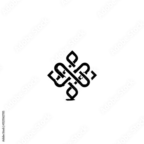 Minimalist Spiritual Symbol - Balanced Yin-Yang Line Art
