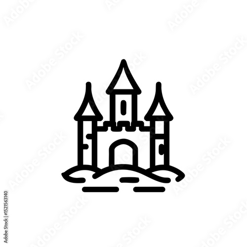 Tiny Sandcastle Vector - Simple Vacation-Themed Graphic