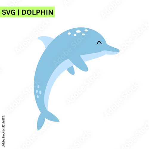 A whimsical dolphin logo template illustrating a cute dolphin leaping over waves, emphasizing joy and excitement in an eye-catching and dynamic design.