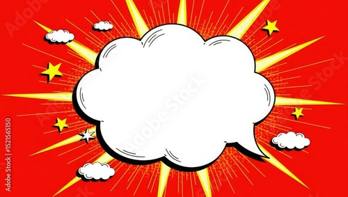 Red comic book speech bubble background