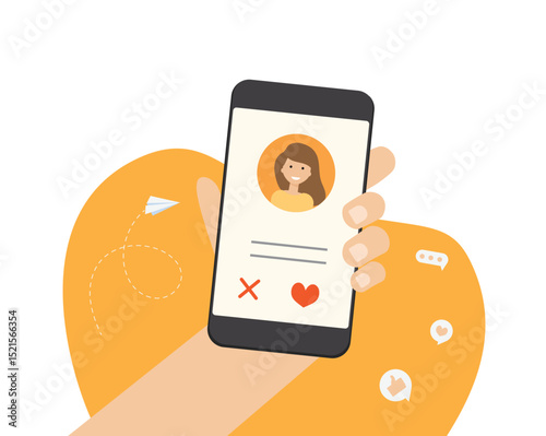 Man using online dating app