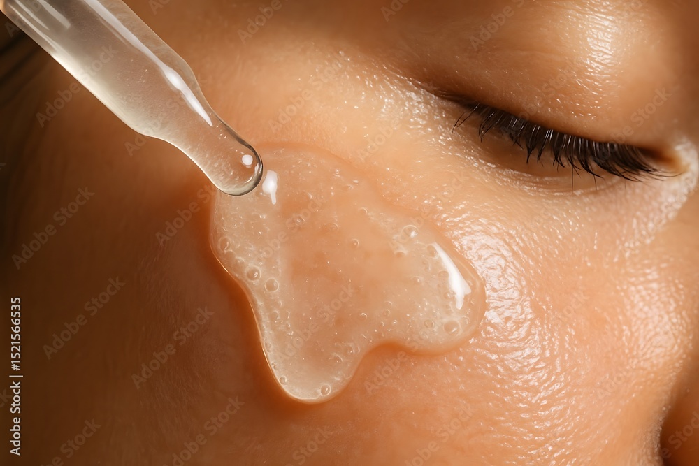 Fototapeta premium close up of a woman applying cream on her face
