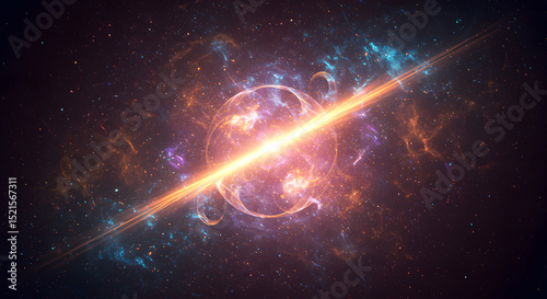Cosmic Collision A Vibrant Nebula Explosion in Deep Space
