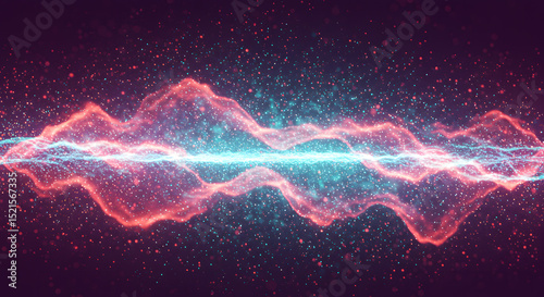 Abstract Energy Wave Vibrant Pink and Teal Light Streaks