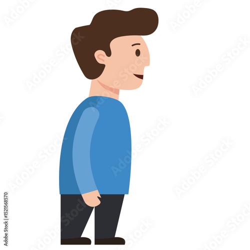 a cartoon man on white background