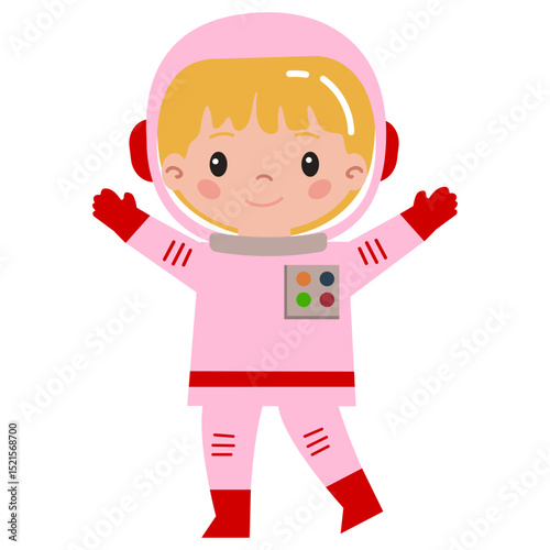 little astronaut isolated on white background