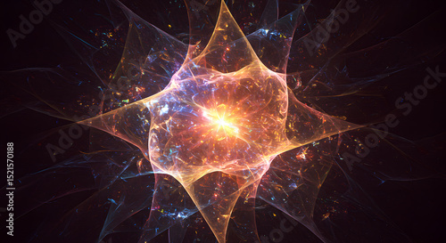 Intricate Energy Burst Abstract Fractal Art