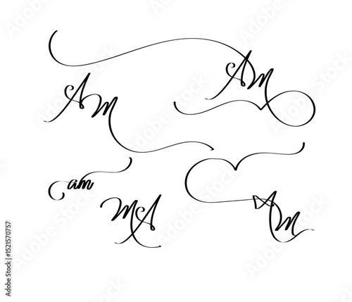 Refined AM Logo: A and M Interlocked Alphabet Calligraphy Craft