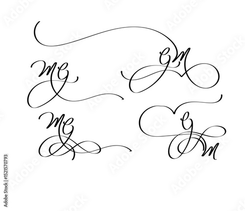 GM Calligraphy Logo – Stylish Overlapping G and M Letters Monogram Design