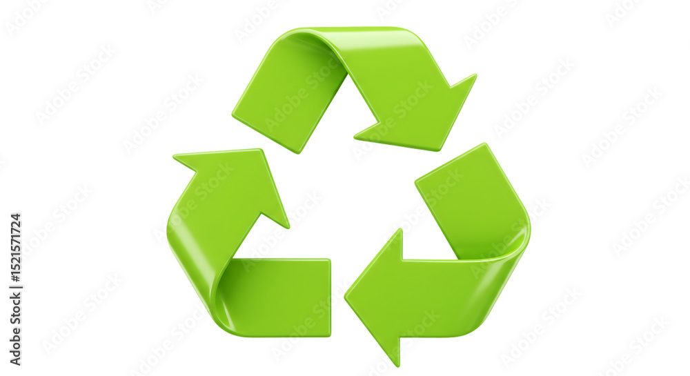 3D Green Recycle Arrows Symbol Eco-Friendly Recycling Icon 3D Green Recycle Arrows Symbol Eco-Friendly Recycling Icon