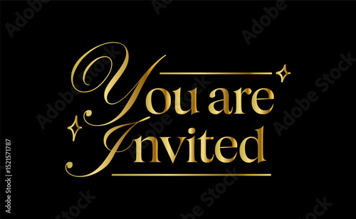 you are invited gold elegant design for invitation card