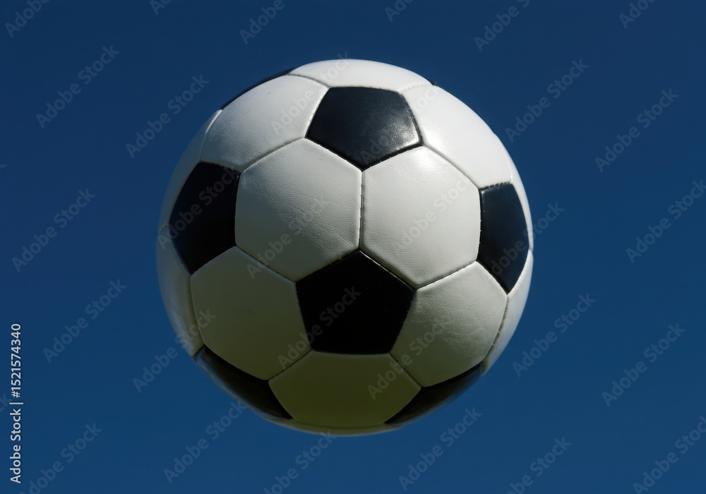 Naklejka premium A soccer ball against a blue sky background