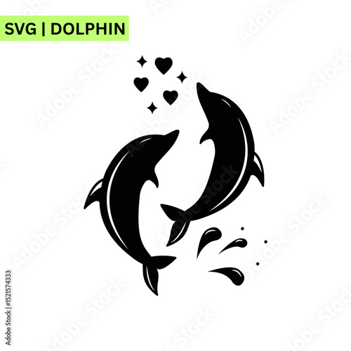 An adorable dolphin logo template showcasing a cheerful dolphin with a friendly grin, representing fun and innovation in a colorful vector style.