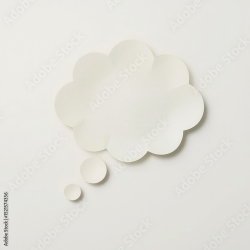 White paper thought bubble with small circles