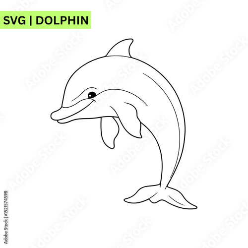 A whimsical dolphin logo template illustrating a cute dolphin leaping through waves, emphasizing excitement and friendliness in an eye-catching and dynamic design.