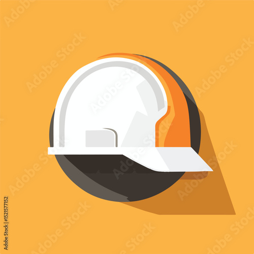 Professional flat design industrial helmet icon for construction industry usage