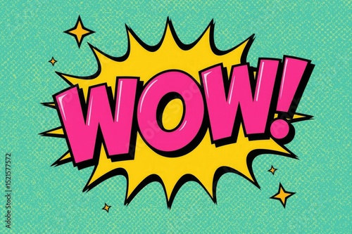Pop art wow speech bubble graphic design element
