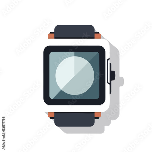 Professional Flat Design Single Smartwatch with Photograph Icon for Creative Projects