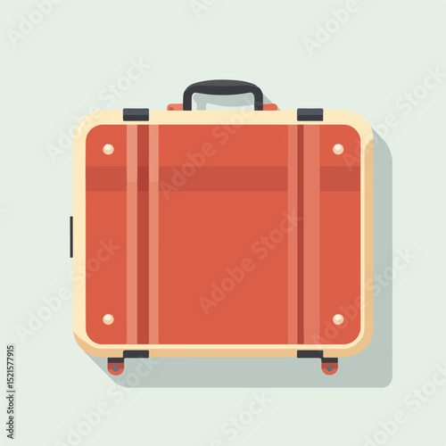 Professional Flat Design Travel Suitcase Topview Icon Vector Illustration