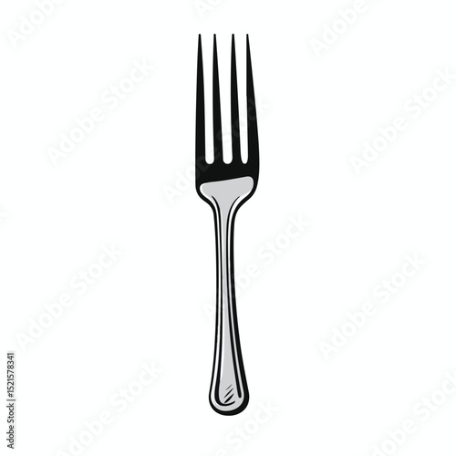 Modern Fork Cutlery Utensil Vector Illustration Isolated for Culinary Designs
