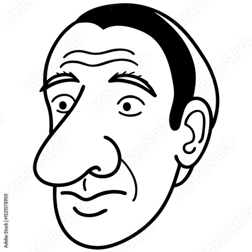 Angry black monster cartoon character drawing with an evil expression