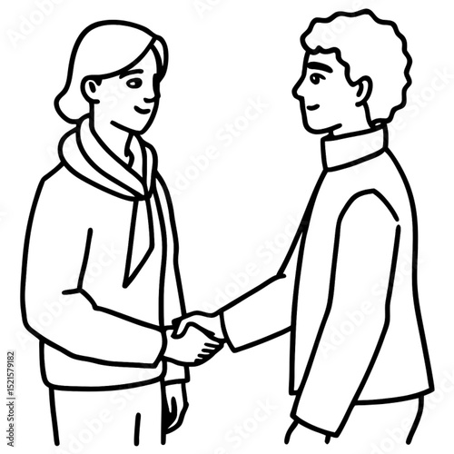 Two businesspeople in silhouette shake hands, sealing a deal in an office meeting