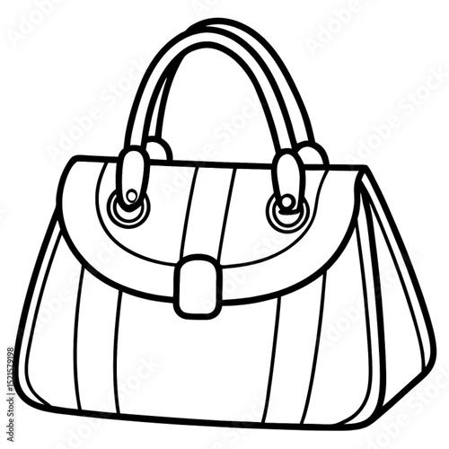 Vector illustration of a fashion handbag: a stylish leather accessory for women, perfect for shopping or as a luxury gift