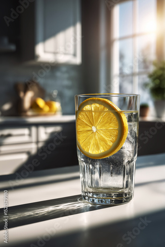 Lemon slice and mint