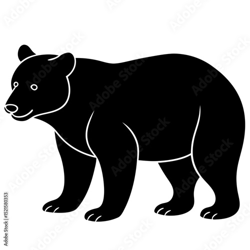 Wild grizzly bear vector illustration silhouette