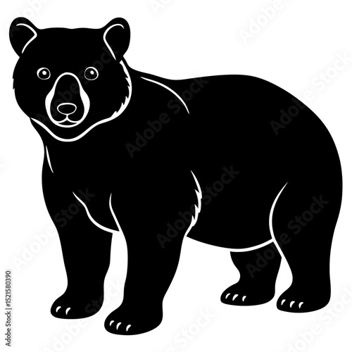 Polar bear cartoon vector illustration of a wild animal silhouette