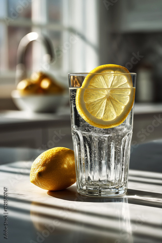 Lemon slice and mint