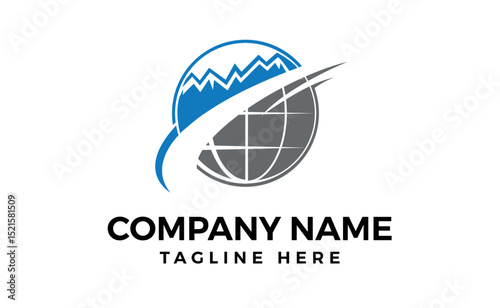 World mountain logo design.