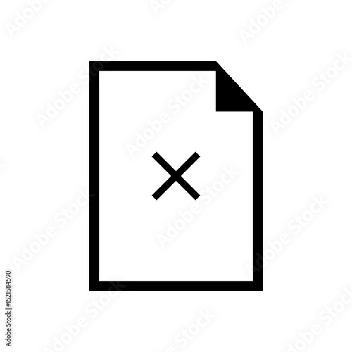 Page with cross mark isolated icon graphic vector